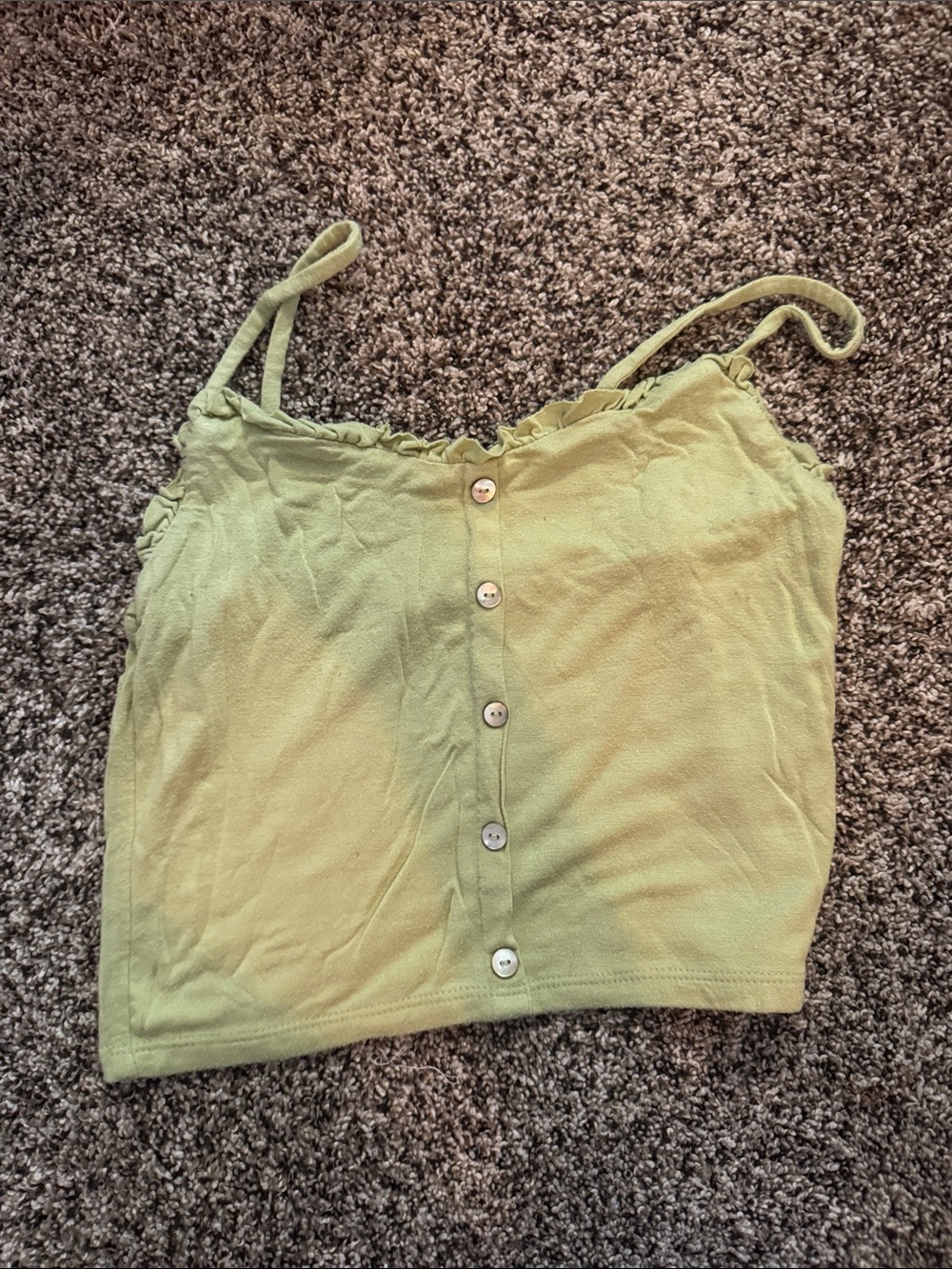 pacsun Women’s Green Button-Front Cami Tank Top